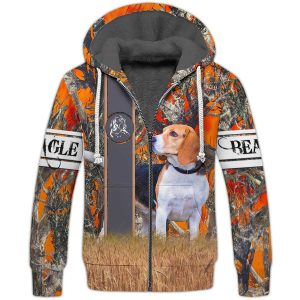 Love Beagle Hunting Dog Fleece Zipper, Beagle Fleece Zipper, Dog Fleece Zipper For Humans