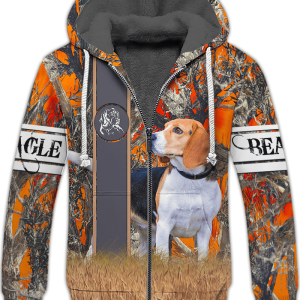 Love Beagle Hunting Dog Fleece Zipper, Beagle Fleece Zipper, Dog Fleece Zipper For Humans