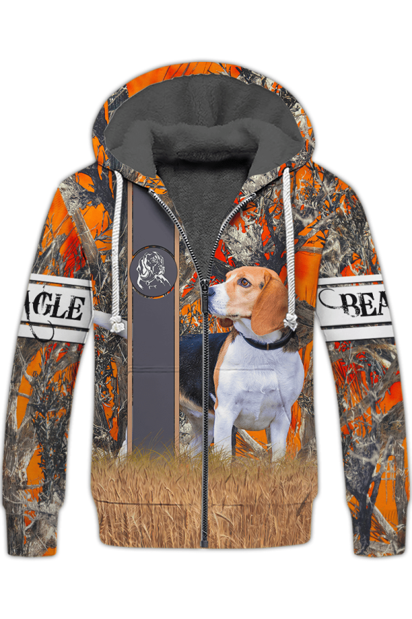 Love Beagle Hunting Dog Fleece Zipper, Beagle Fleece Zipper, Dog Fleece Zipper For Humans