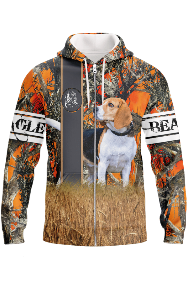 Love Beagle Hunting Dog Zipper Hoodie, Beagle Zipper Hoodie, Dog Zipper Hoodie For Humans