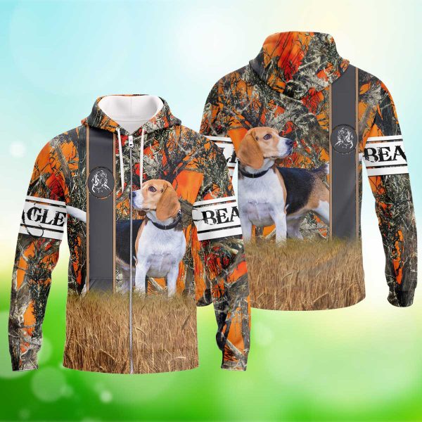 Love Beagle Hunting Dog Zipper Hoodie, Beagle Zipper Hoodie, Dog Zipper Hoodie For Humans
