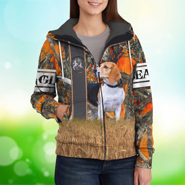 Love Beagle Hunting Dog Fleece Zipper, Beagle Fleece Zipper, Dog Fleece Zipper For Humans