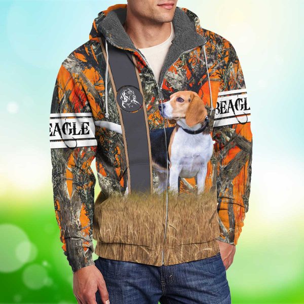 Love Beagle Hunting Dog Fleece Zipper, Beagle Fleece Zipper, Dog Fleece Zipper For Humans